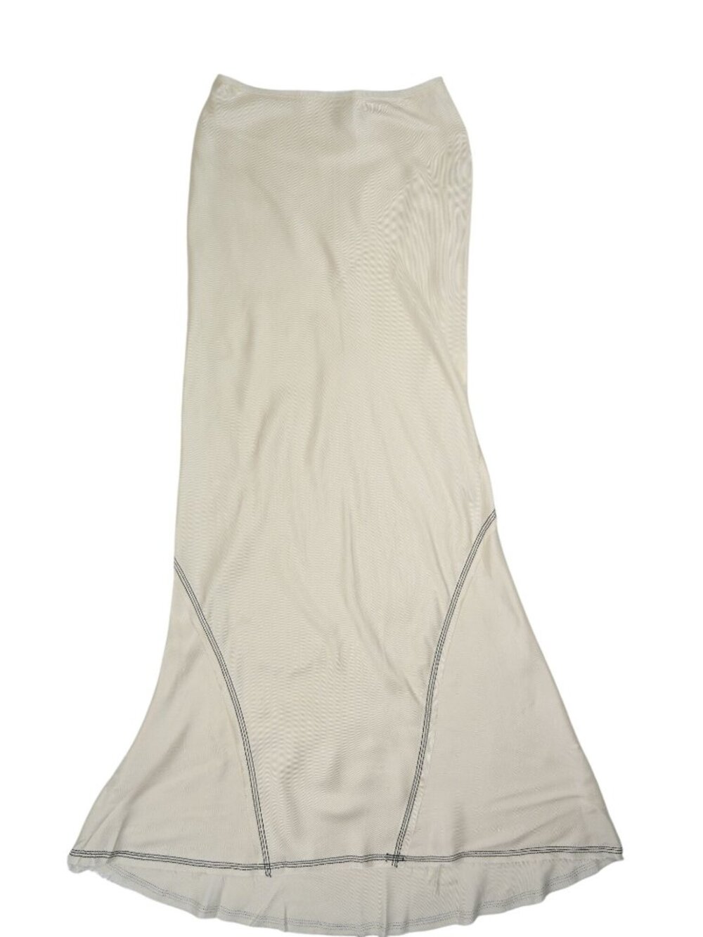 Bec & Bridge Evangeline Low Rise Stitch Detail Maxi Skirt in Ivory